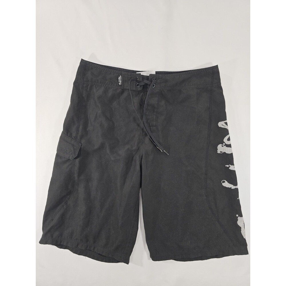 Salt Life SLX-QD Men's Swim Board Shorts Size 32 Black Skull Pocket